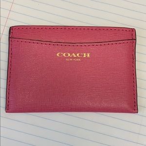 Coach pink card holder